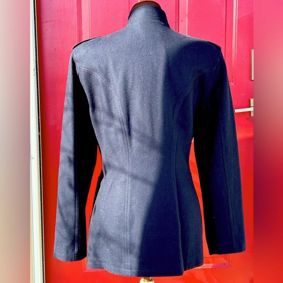 ANN TAYLOR sM military style jacket-wool/viscose bld-looks new-very elegant - Picture 2 of 5